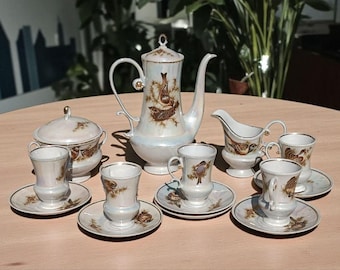 Juego de café - Pájaros, época soviética
