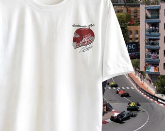 Leclerc Monaco 2024 Embroidered T-Shirt: Formula 1 Fan Gift