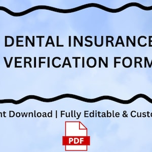 Dental Insurance Verification Form: Fillable PDF Template