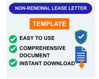 Editable Non-Renewal Lease Letter Template - Instant Download Template ( DOCX , PDF )