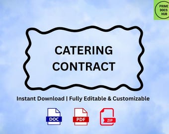 Editable Catering Contract Template: Professional Event Agreements (PDF & Word)