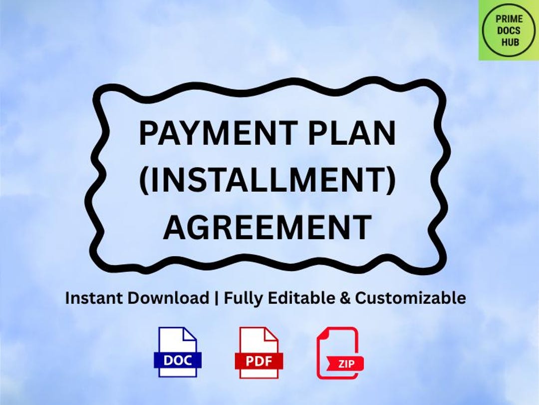 Editable Installment Payment Agreement Template (printable PDF & Word ...