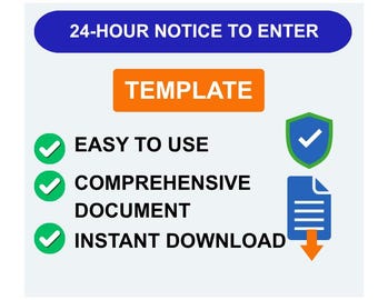 Editable 24-Hour Notice to Enter Template , Instant Download Template ( DOCX , PDF )