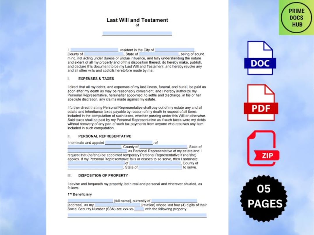 Last Will and Testament Template – Estate Planning Made Easy - Etsy Canada