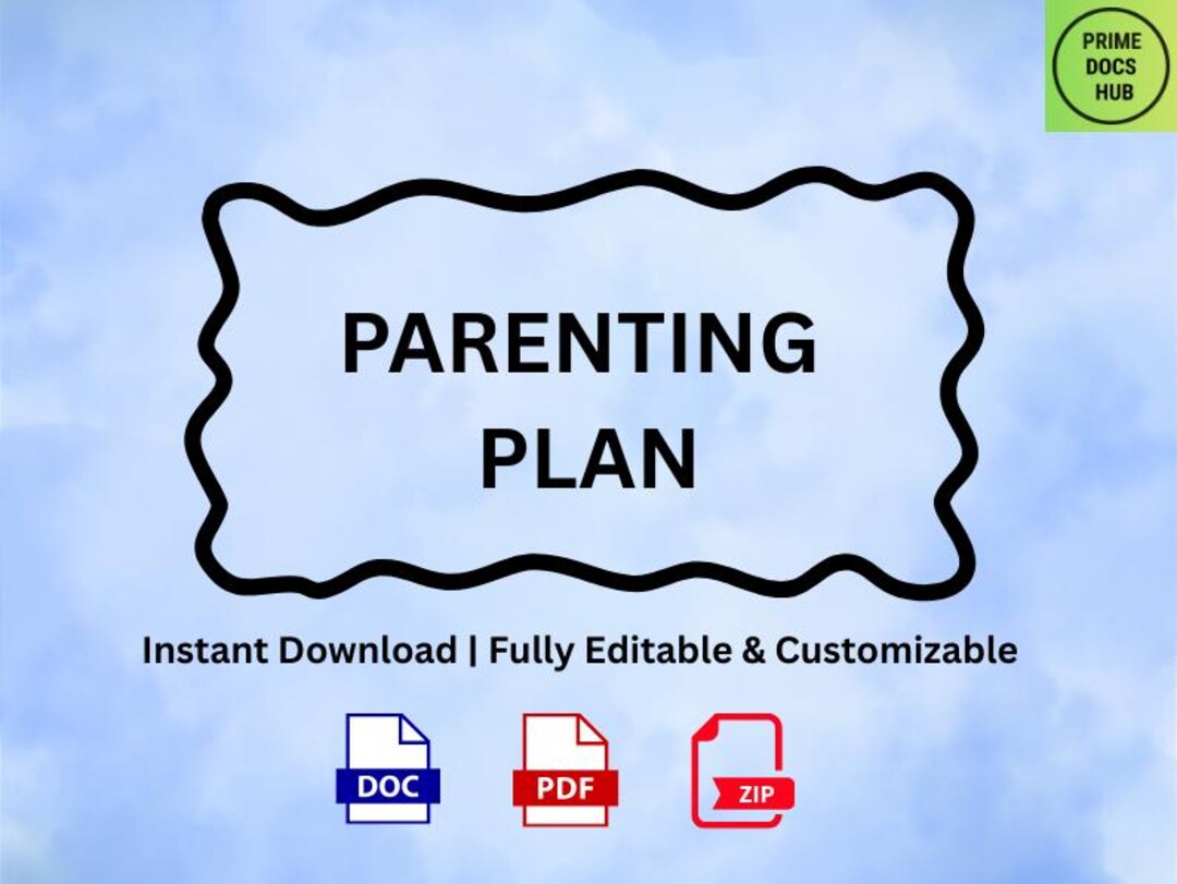 Editable Parenting Plan Template – Custody & Visitation Agreement ...