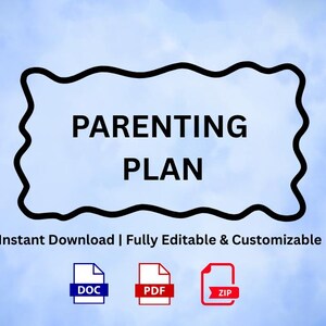 Bearbeitbare Elternplanvorlage - Sorgerechts- und Besuchsvereinbarung (Digitaler Download)