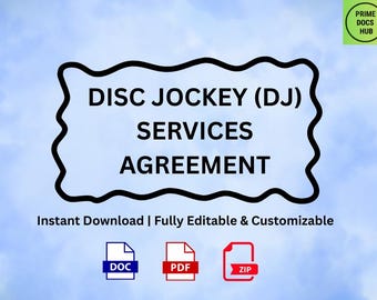 DJ Services Agreement Template: Editable Event Contract (PDF & Word)