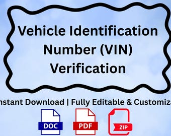 Formulario de verificación digital del VIN: DOCX + PDF editable
