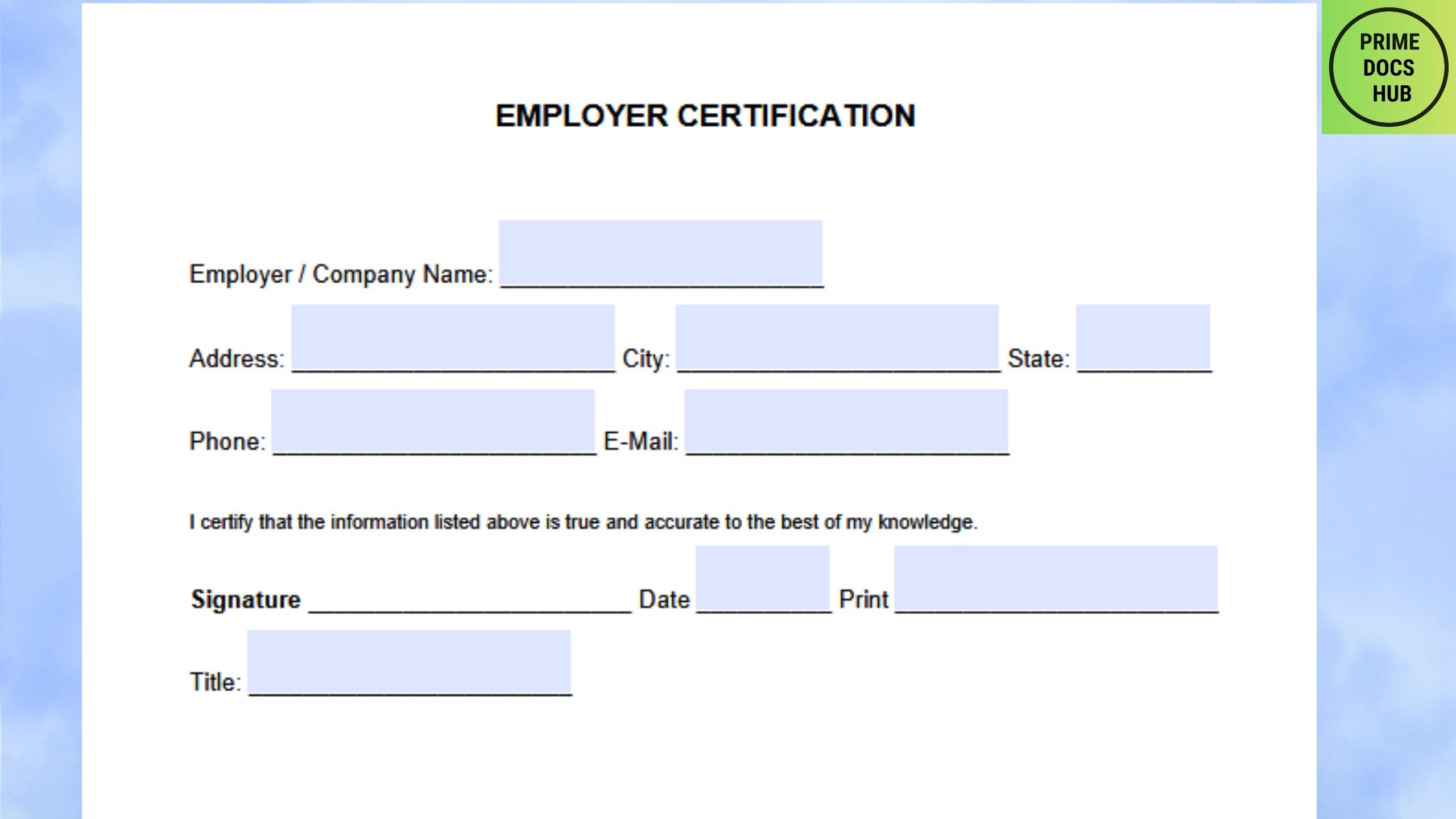 Wage Form.pdf Wage Verification Form Template: Editable DOC & PDF (digital Download ...