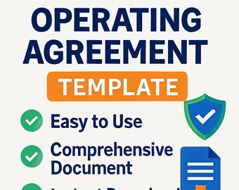 Vorlage für eine Multi-Member-LLC-Betriebsvereinbarung: US-Wirtschaftsvertrag (Digitaler Download)