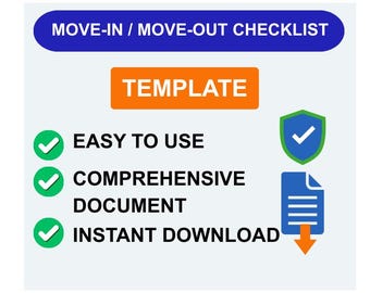Rental Property Move-In/Move-Out Checklist Template (Digital Download)