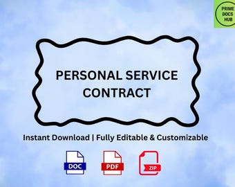 Personal Service Contract Template: Editable Agreement (Instant Download)