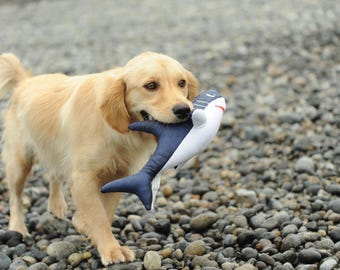 Eco-Friendly RPET Plush Dog Toy Shark Squid Pagurian Crab with Squeaker