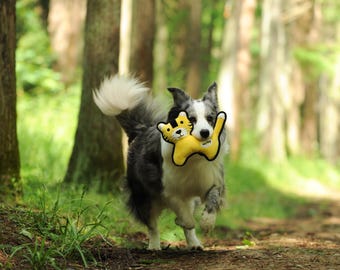 Eco-Friendly Wildlife Plush Dog Toy with Squeaker — No-Hunting Range (Hippo, Rabbit, Tiger, Coati, Fox)