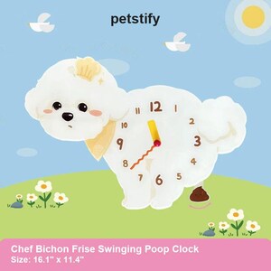 Reloj de pared para peluqueros caninos con péndulo de excremento oscilante, decoración divertida para salones de mascotas de Petstify.