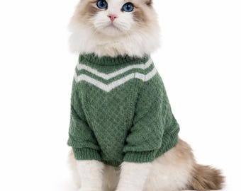Green Chevron Stripe Pet Sweater, Pawbert Inspired Cosplay Outfit