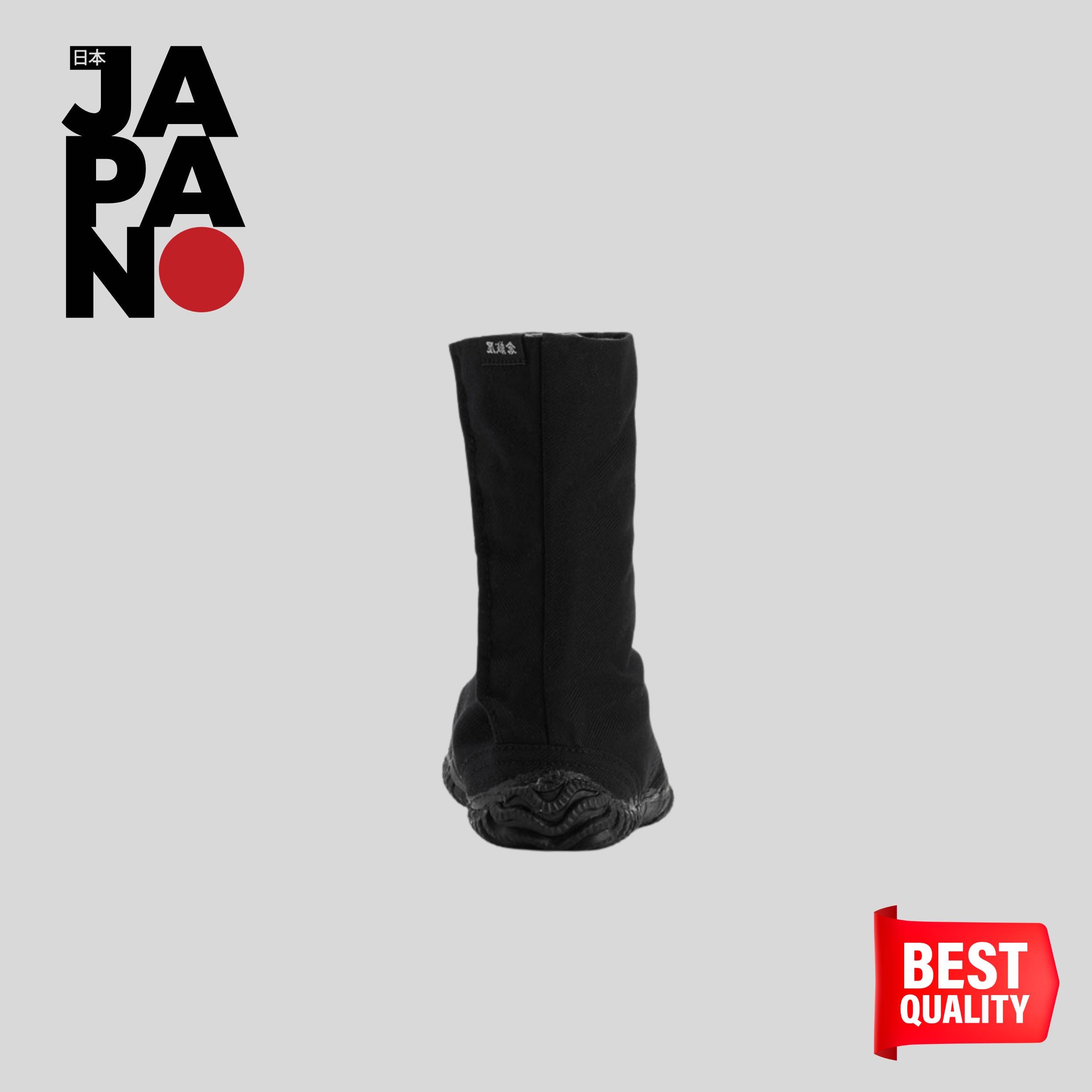 Traditional Japanese Tabi Boots Jikatabi Black - 7 Clasps, Short