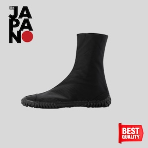 Traditional Japanese Tabi Boots Jikatabi Black - 7 clasps, Short