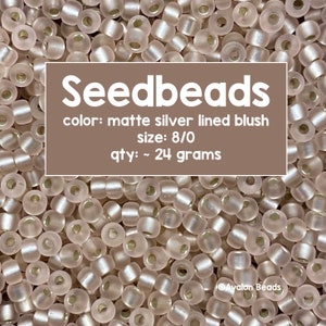 Size 8/0 Japanese Miyuki Seedbeads, Matte Silver-Lined Blush, Code # 8-23F