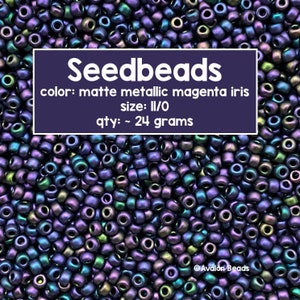 Größe 11/0 Japanische Miyuki Rocailles, Matte Metallic Magenta Iris, Code # 11-2062