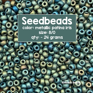 Size 8/0 Japanese Miyuki Seedbeads, Metallic Patina Iris, Code # 8-2008