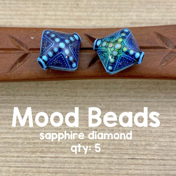 Mood Beads, Sapphire Diamond, 5 pieces