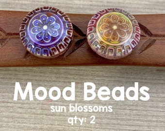 Mood Beads, Sun Blossom Color Changing Beads, 2 Beads