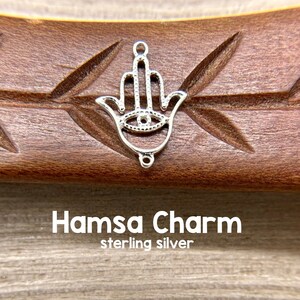 Hamsa Charm, Sterling Silver, 10x14mm, 2 Pieces