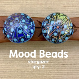 Mood Beads, Stargazer Color Changing Beads, 2 pieces