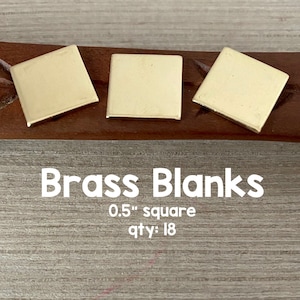 Brass 1/2&quot; Square Blanks, 18 Pieces