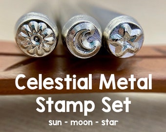 Celestial Metal Stamp Set - Sun, Moon, Star, 5mm