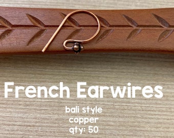 Copper Earwires - Genuine Copper Earwires - Bali Style - 50 Pieces