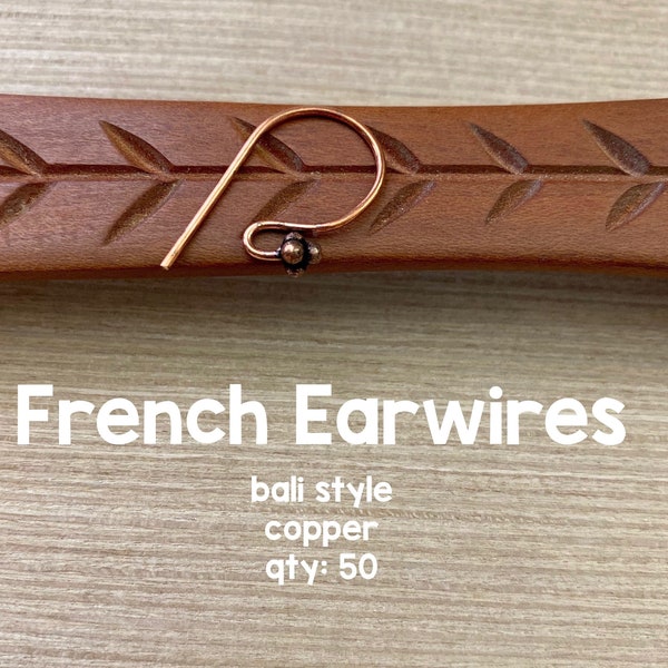 Copper Earwires - Genuine Copper Earwires - Bali Style - 50 Pieces