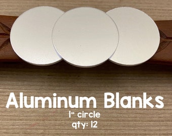 Aluminum Round Circle Silver Blanks, 1", 12 Pieces