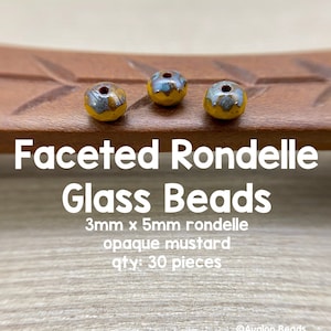 Böhmisches Glas, 3x5mm Rondelle, Opak Mustard Orange, 30 Perlen