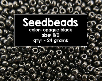Size 11/0 Japanese Miyuki Seedbeads, Opaque Black, Code # 11-401