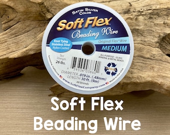 Soft Flex Beading Wire, .019, Medium, Satin Silver, 30 Ft. Spool