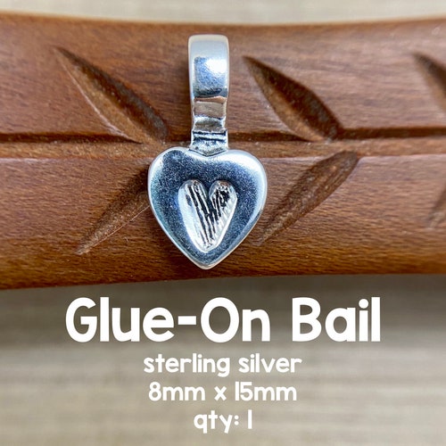1 Sterling Silver Leaf Glueon Pendant Bail Choose Your Etsy