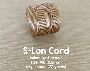 Corda de nylon S-Lon, Tex 210, marrom claro