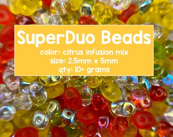 SuperDuo Beads, Citrus Infusion Mix