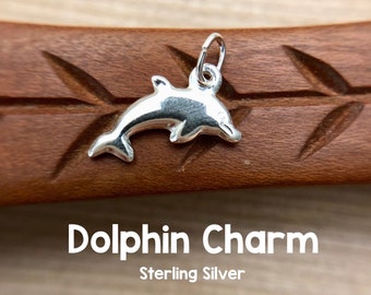 5 Blue Eye Dolphin Antique Silver Charm European Jewelry 11 12 & 5mm Hole R121 