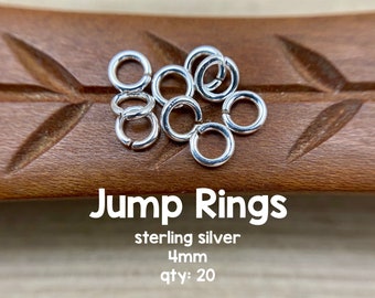 Sterling Silver Open Jump Rings, 4mm, 20 Pieces