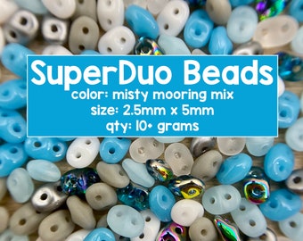 SuperDuo Beads, Misty Mooring Mix
