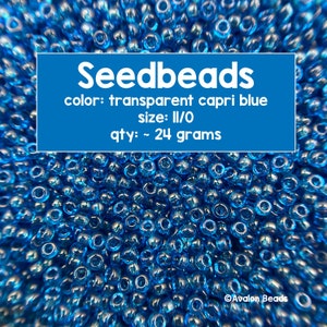 Größe 11/0 Japanische Miyuki Seedbeads, Transparent Capri Blue, Code # 11-149