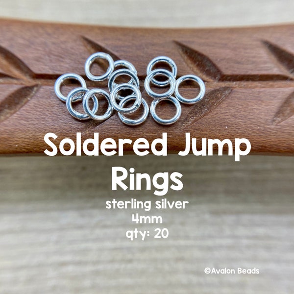 Sterling Silver Soldered Jump Rings - 4mm - 20 Pieces