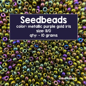 Size 11/0 Japanese Miyuki Seedbeads, Metallic Purple Gold Iris, 10 Grams, Code # 11-188