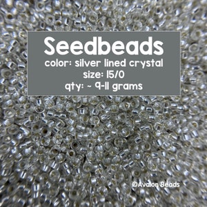 Size 15/0, Japanese Miyuki Seedbeads, Silver-Lined Crystal, Code # 15-1