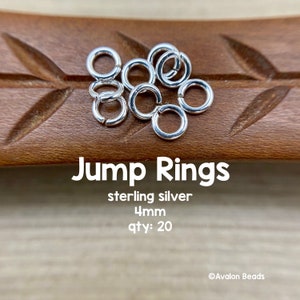 Sterling Silver Open Jump Rings, 4mm, 20 Pieces