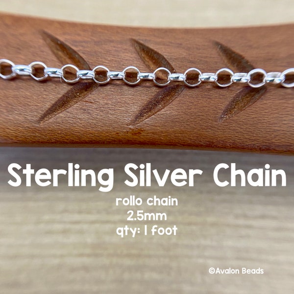 Sterling Silberkette, Rollo, 2.5mm, Durch den Fuß