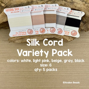 100% SILK Pearl string Thread WHITE Size FFF Spool 92 yards BeadSmith Silk  Thread, Silk Beading Thread White - BSK5WHFFF
